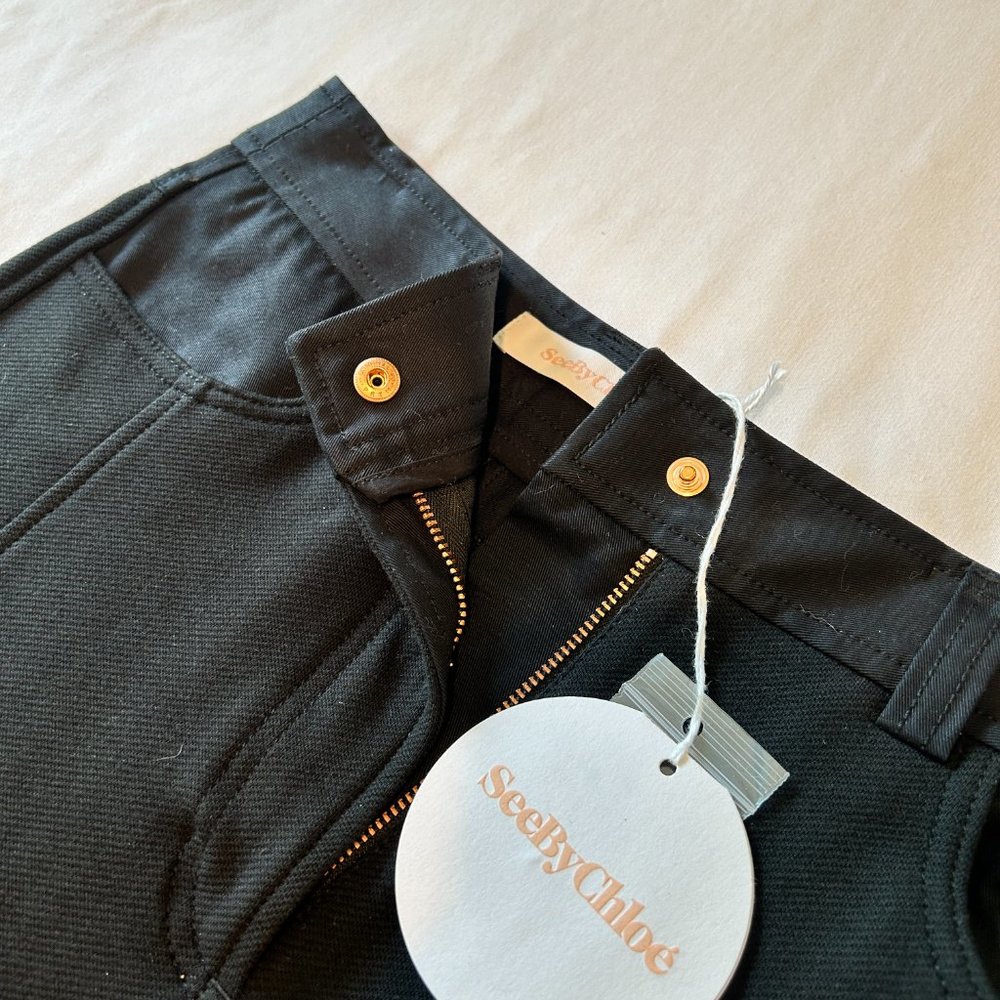 NWT SEE BY CHLOE Black Jean Skinny Leggings Pants Trousers Stretch S Small